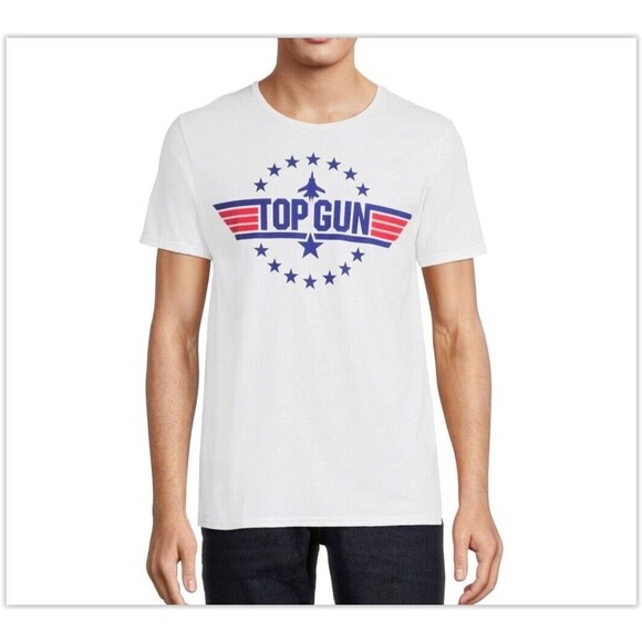 NWT Top Gun Circle Stars Movie Classic Logo Graphic cotton crew neck T-Shirt XL - Picture 1 of 4